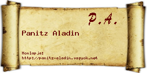 Panitz Aladin névjegykártya